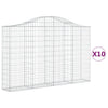 VidaXL Schanskorven 10 st gewelfd 200x30x120 140 cm ijzer