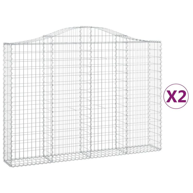 VidaXL Schanskorven 2 st gewelfd 200x30x140 160 cm ijzer