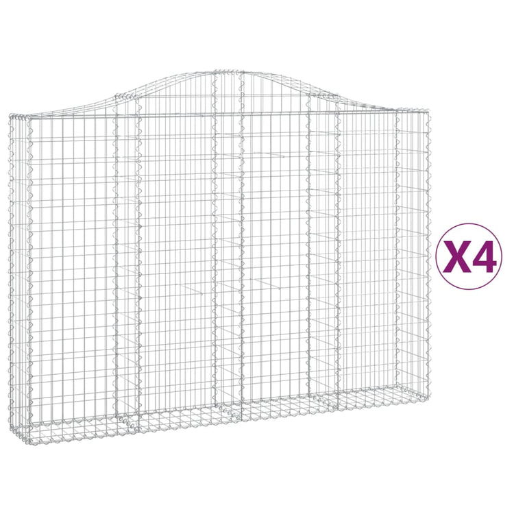 VidaXL Schanskorven 4 st gewelfd 200x30x140 160 cm ijzer