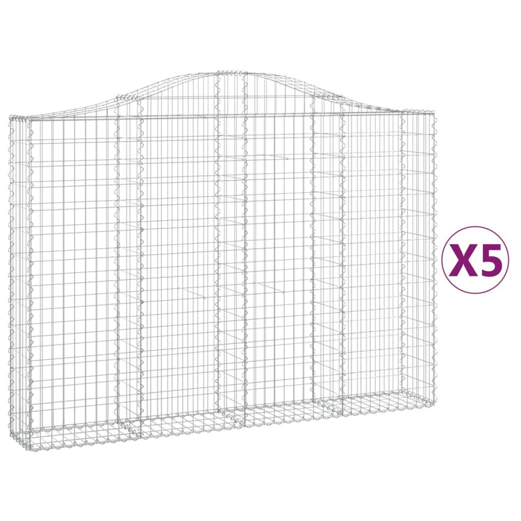 VidaXL Schanskorven 5 st gewelfd 200x30x140 160 cm ijzer