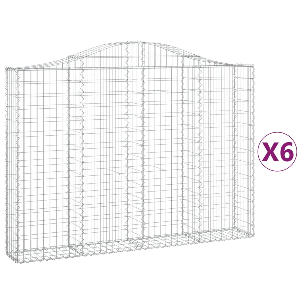 VidaXL Schanskorven 6 st gewelfd 200x30x140 160 cm ijzer