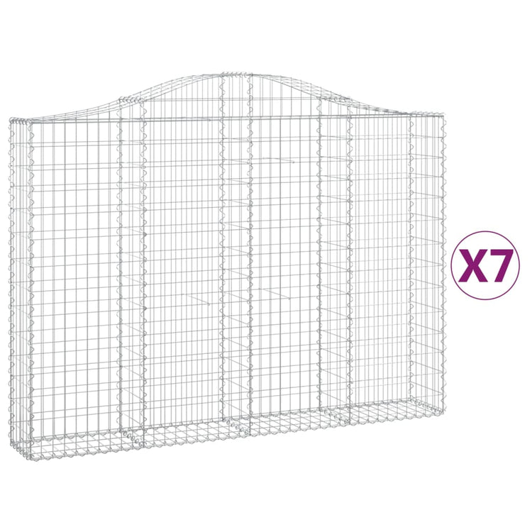 VidaXL Schanskorven 7 st gewelfd 200x30x140 160 cm ijzer