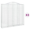 VidaXL Schanskorven 3 st gewelfd 200x30x180 200 cm ijzer