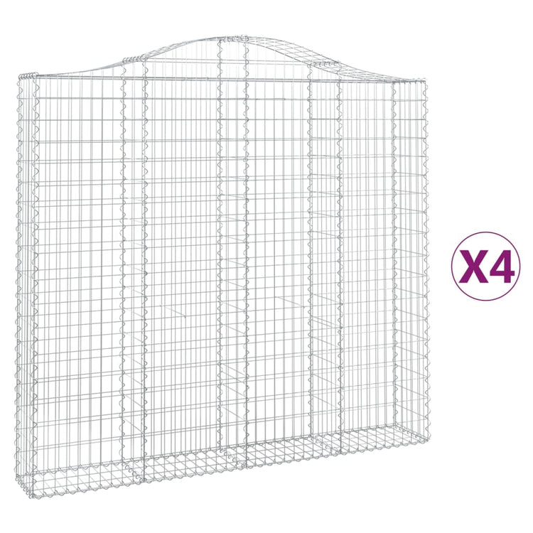 VidaXL Schanskorven 4 st gewelfd 200x30x180 200 cm ijzer