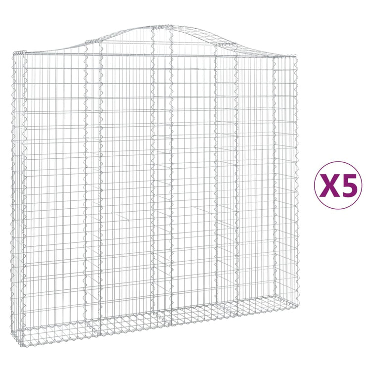 VidaXL Schanskorven 5 st gewelfd 200x30x180 200 cm ijzer