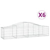 VidaXL Schanskorven 6 st gewelfd 200x50x40 60 cmgegalvaniseerd ijzer
