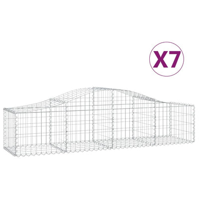 VidaXL Schanskorven 7 st gewelfd 200x50x40 60 cm gegalvaniseerd ijzer