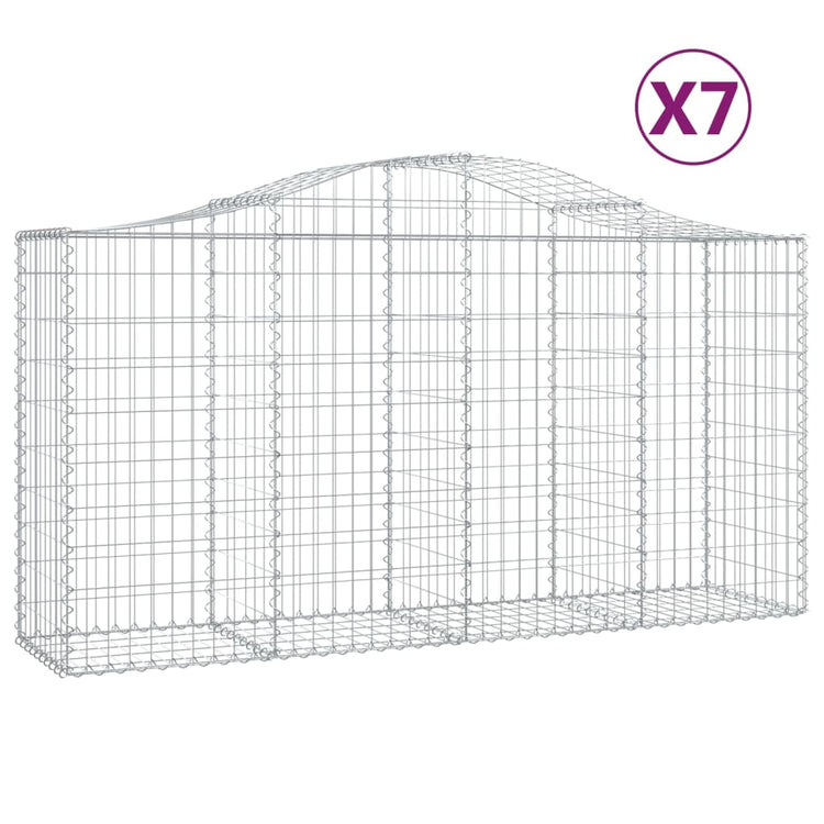 VidaXL Schanskorven 7 st gewelfd 200x50x100 120 cm ijzer
