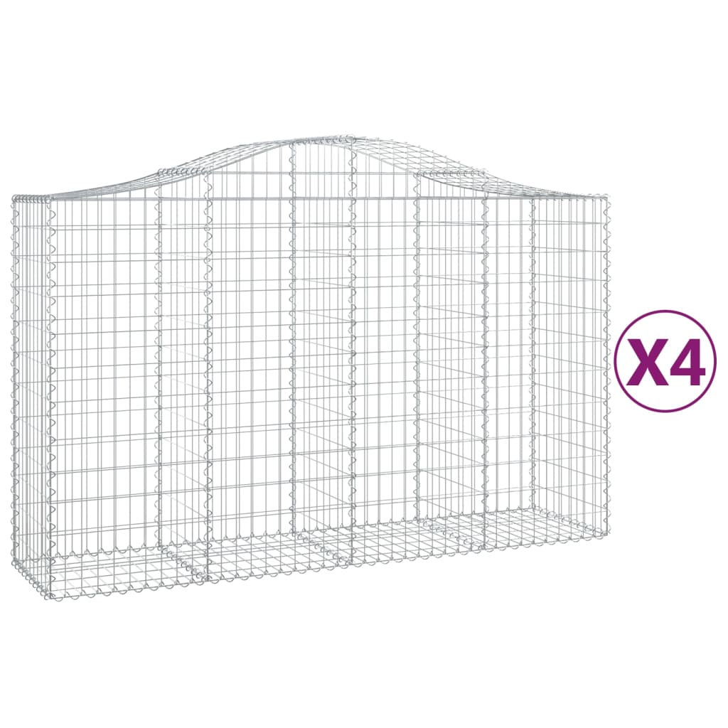 VidaXL Schanskorven 4 st gewelfd 200x50x120 140 cm ijzer