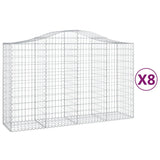 VidaXL Schanskorven 8 st gewelfd 200x50x120 140 cm ijzer - afbeelding 2