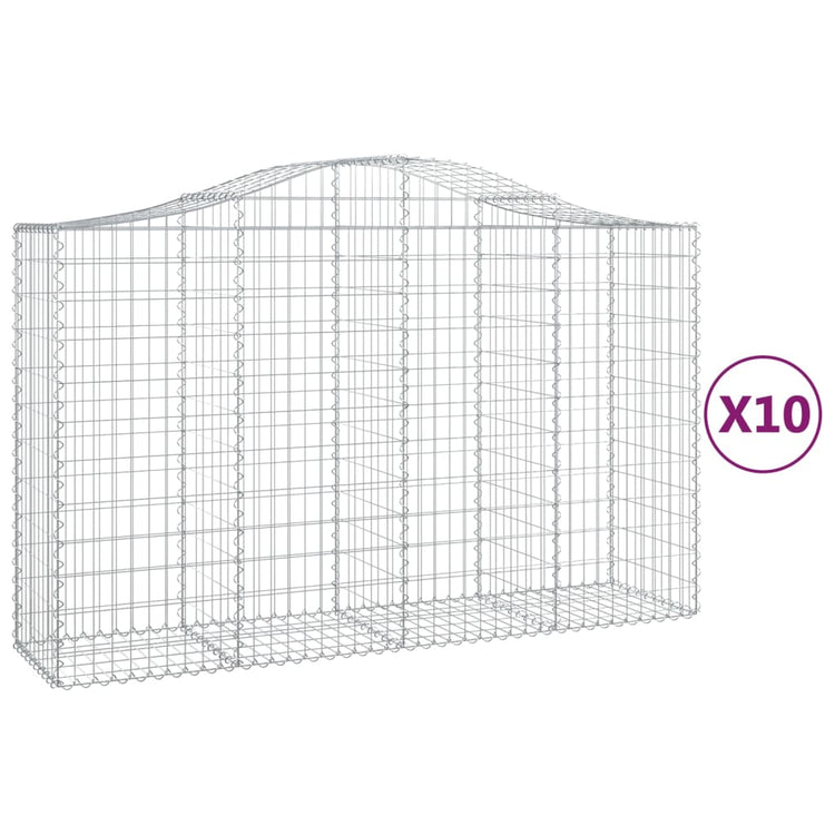 VidaXL Schanskorven 10 st gewelfd 200x50x120 140 cm ijzer