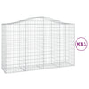VidaXL Schanskorven 11 st gewelfd 200x50x120 140 cm ijzer