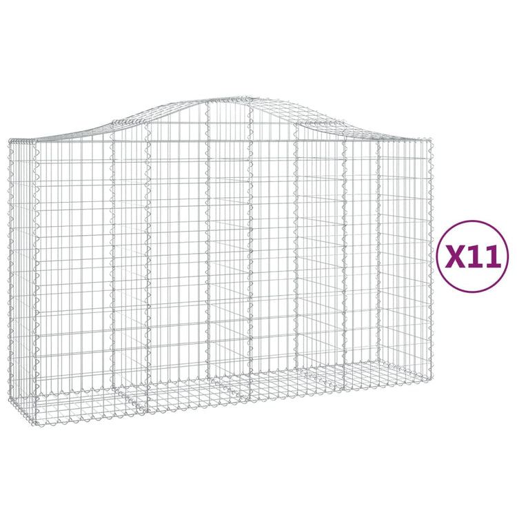 VidaXL Schanskorven 11 st gewelfd 200x50x120 140 cm ijzer