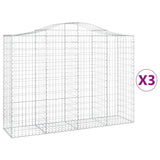 VidaXL Schanskorven 3 st gewelfd 200x50x140 160 cm ijzer - afbeelding 2