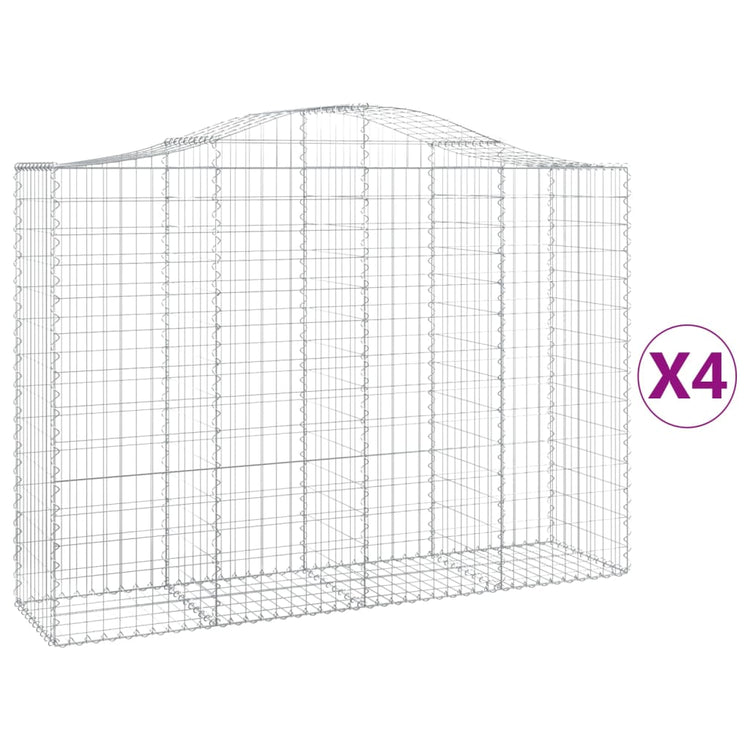 VidaXL Schanskorven 4 st gewelfd 200x50x140 160 cm ijzer