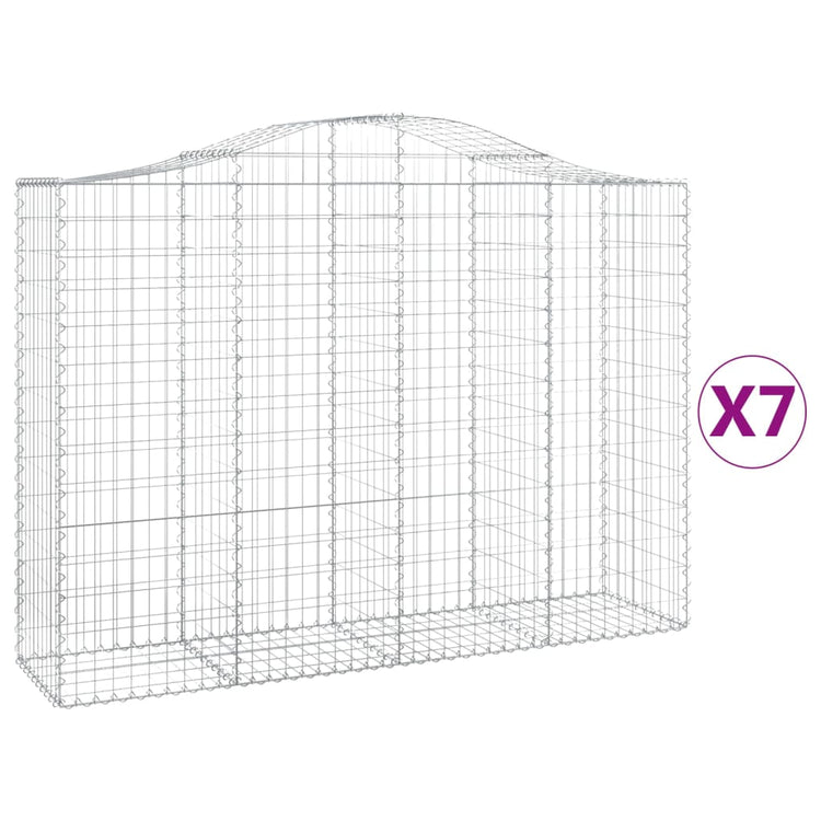VidaXL Schanskorven 7 st gewelfd 200x50x140 160 cm ijzer