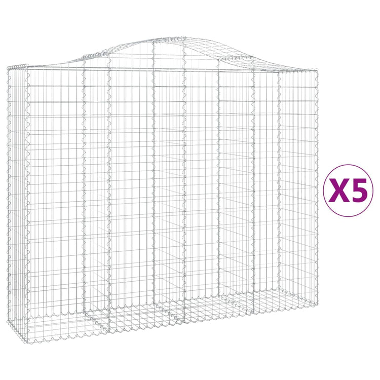 VidaXL Schanskorven 5 st gewelfd 200x50x160 180 cm ijzer
