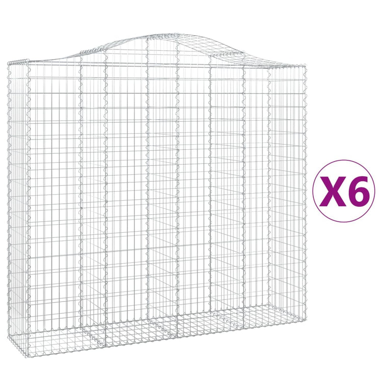 VidaXL Schanskorven 6 st gewelfd 200x50x180 200 cm ijzer
