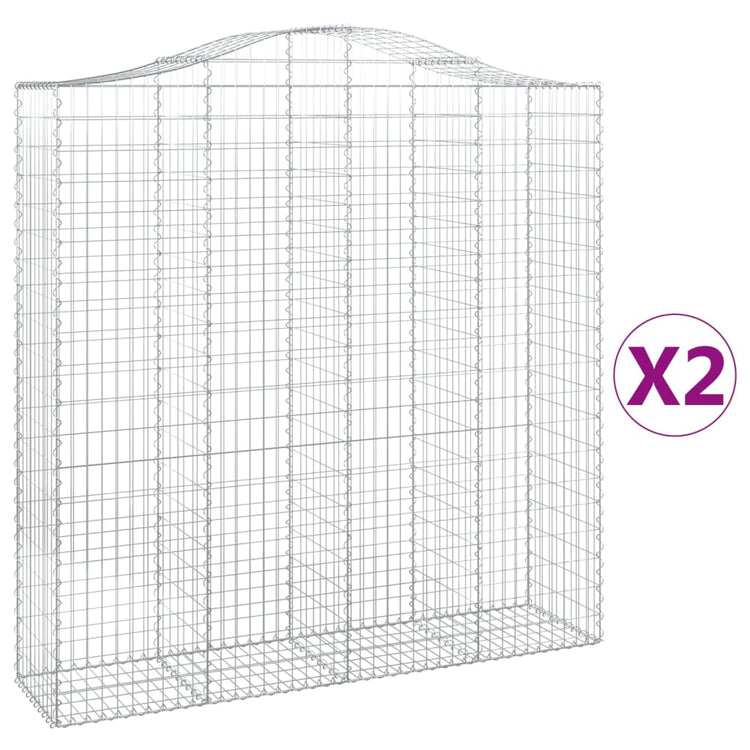 VidaXL Schanskorven 2 st gewelfd 200x50x200 220 cm ijzer