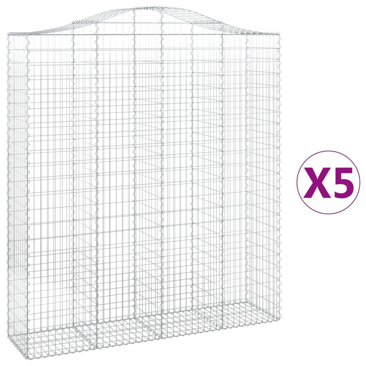 VidaXL Schanskorven 5 st gewelfd 200x50x220 240 cm ijzer