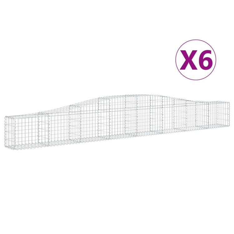 VidaXL Schanskorven 6 st gewelfd 400x30x40 60 cm ijzer