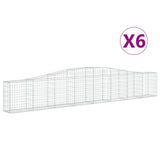 VidaXL Schanskorven 6 st gewelfd 400x30x60 80 cm ijzer - afbeelding 2