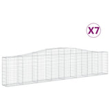 VidaXL Schanskorven 7 st gewelfd 400x30x80 100 cm ijzer - afbeelding 2
