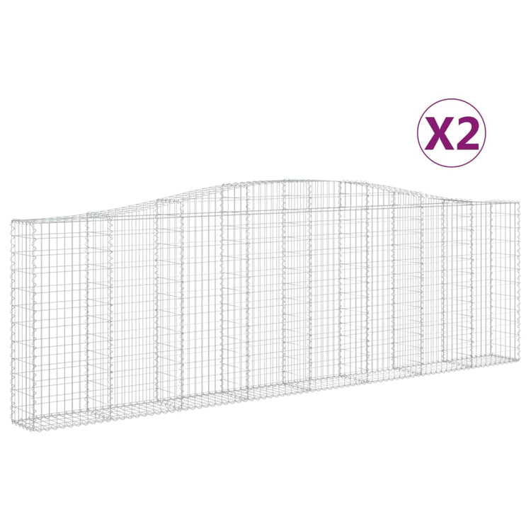 VidaXL Schanskorven 2 st gewelfd 400x30x120 140 cm ijzer