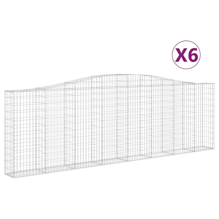VidaXL Schanskorven 6 st gewelfd 400x30x120 140 cm ijzer