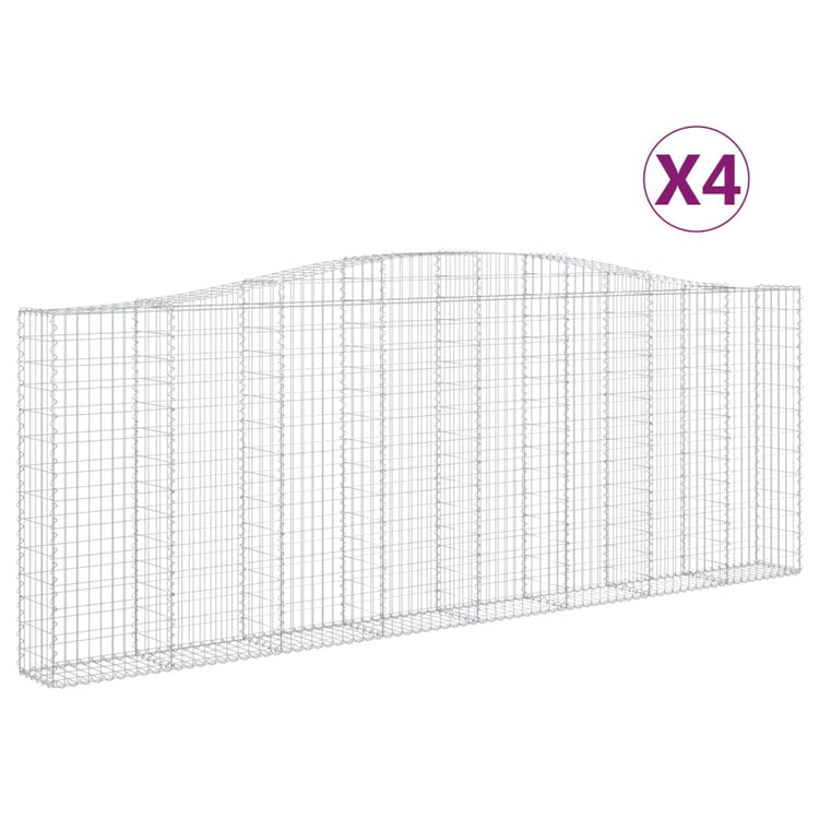 VidaXL Schanskorven 4 st gewelfd 400x30x140 160 cm ijzer