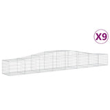 VidaXL Schanskorven 9 st gewelfd 400x50x40 60 cm gegalvaniseerd ijzer - afbeelding 2
