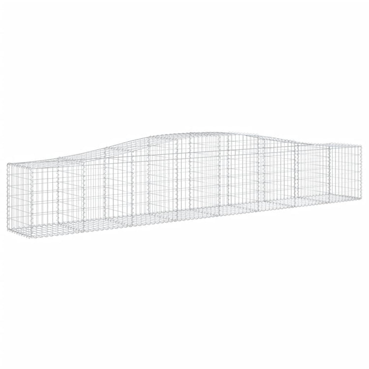 VidaXL Schanskorven 6 st gewelfd 400x50x60 80 cm gegalvaniseerd ijzer