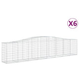 VidaXL Schanskorven 6 st gewelfd 400x50x80 100 cm gegalvaniseerd ijzer - afbeelding 2