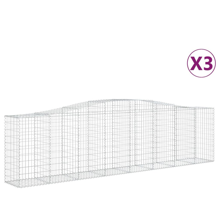 VidaXL Schanskorven 3 st gewelfd 400x50x100 120 cm ijzer