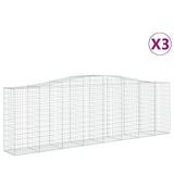 VidaXL Schanskorven 3 st gewelfd 400x50x120 140 cm ijzer - afbeelding 2
