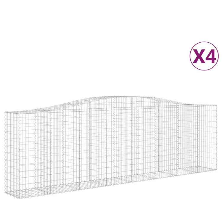 VidaXL Schanskorven 4 st gewelfd 400x50x120 140 cm ijzer