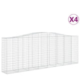 VidaXL Schanskorven 4 st gewelfd 400x50x140 160 cm ijzer - afbeelding 2