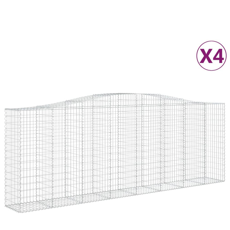 VidaXL Schanskorven 4 st gewelfd 400x50x140 160 cm ijzer