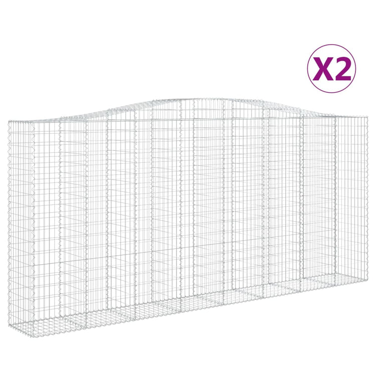 VidaXL Schanskorven 2 st gewelfd 400x50x180 200 cm ijzer