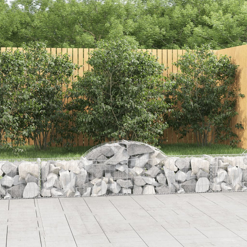 Vidaxl schanskorven 2 st gewelfd 200x30x40 60 cm gegalvaniseerd ijzer