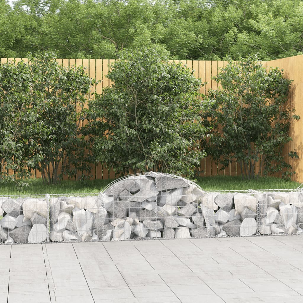 Vidaxl schanskorven 2 st gewelfd 200x30x40 60 cm gegalvaniseerd ijzer