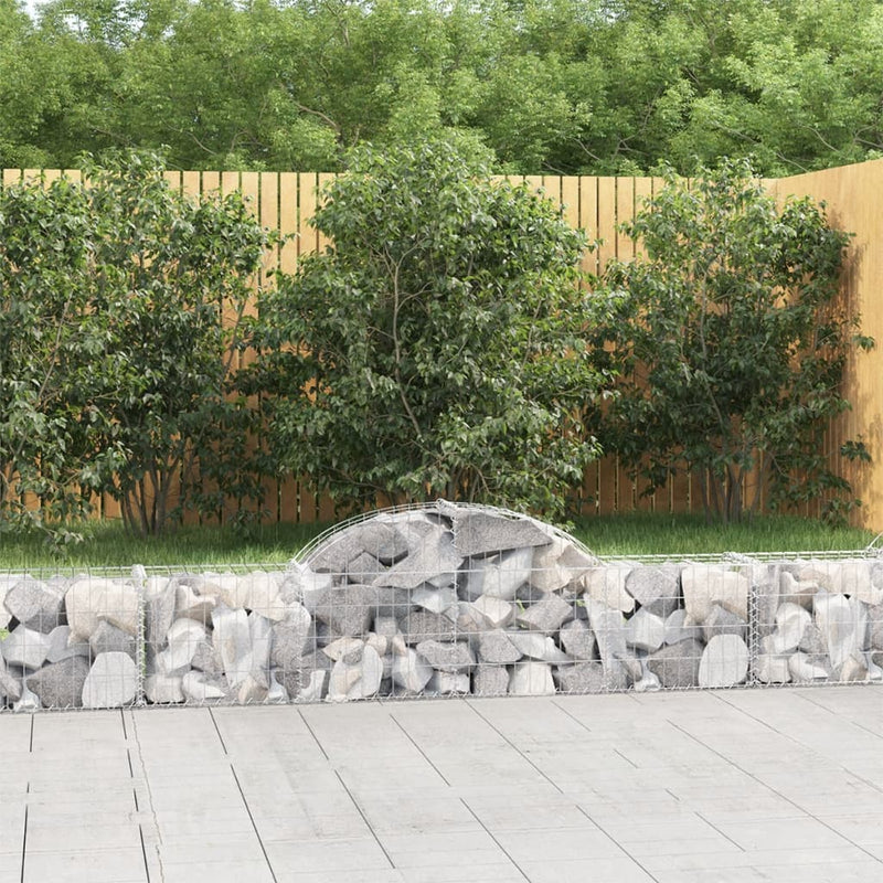 VidaXL Schanskorven 6 st gewelfd 200x30x40 60 cm gegalvaniseerd ijzer