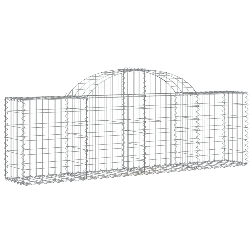 Vidaxl schanskorven 2 st gewelfd 200x30x60 80 cm gegalvaniseerd ijzer