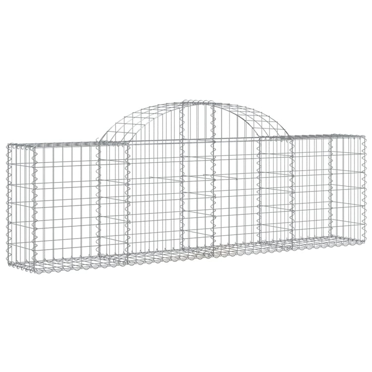 Vidaxl schanskorven 2 st gewelfd 200x30x60 80 cm gegalvaniseerd ijzer