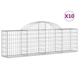 VidaXL Schanskorven 10 st gewelfd 200x30x60 80 cm gegalvaniseerd ijzer - afbeelding 2