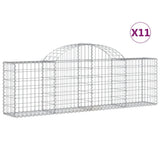 VidaXL Schanskorven 11 st gewelfd 200x30x60 80 cm gegalvaniseerd ijzer - afbeelding 2