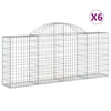 VidaXL Schanskorven 6 st gewelfd 200x30x80 100 cm gegalvaniseerd ijzer