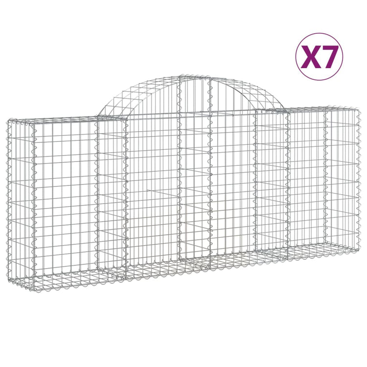VidaXL Schanskorven 7 st gewelfd 200x30x80 100 cm gegalvaniseerd ijzer