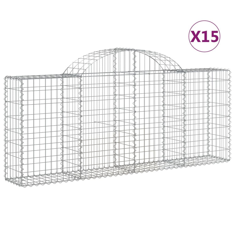 VidaXL Schanskorven 15 st gewelfd 200x30x80 100 cm ijzer