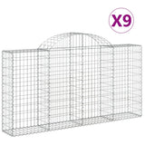 VidaXL Schanskorven 9 st gewelfd 200x30x100 120 cm ijzer - afbeelding 2